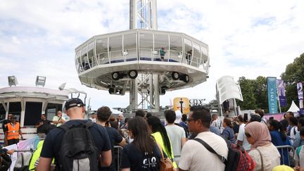 La fan zone de La Courneuve, en Seine-Saint-Denis, pendant les Jeux olympiques de Paris 2024. (PHOTOPQR / LE PARISIEN / MAXPPP)