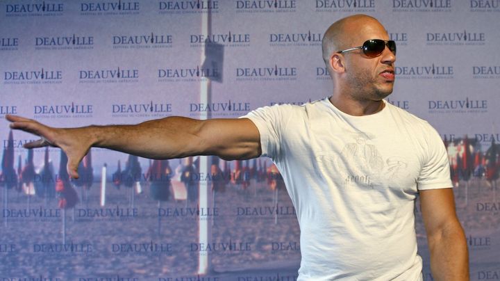 L'acteur am&eacute;ricain Vin Diesel, lors du festival de Deauville o&ugrave; il &eacute;tait venu pr&eacute;senter le film "Find me guilty", le 6 septembre 2006. (JEAN-PAUL PELISSIER / REUTERS)