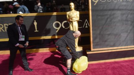 Sur le tapis rouge de la 90e cérémonie des Oscars, à Hollywood, le 4 mars 2018.&nbsp; (ROBYN BECK / AFP)