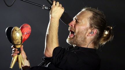 Thom Yorke en concert avec Radiohead à Strasbourg le 16 octobre 2012.
 (Photo PQR/L&#039;Alsace/ V Meyer Wirckel / MaxPPP)