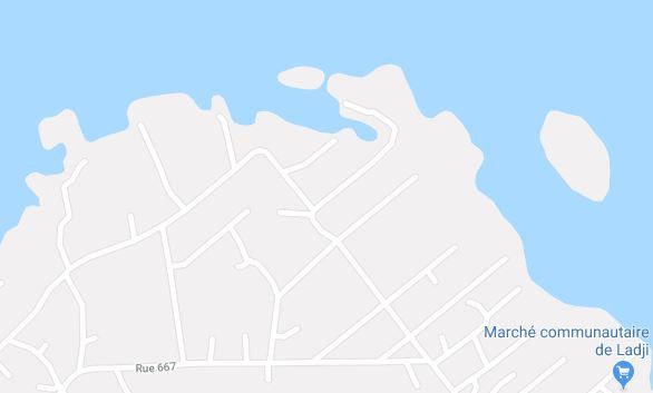 Le quartier de Ladji cartographié sur Google Maps. (CAPTURE ECRAN GOOGLE MAPS)