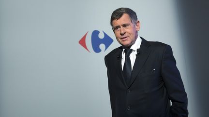 L'ancien PDG Georges&nbsp;Plassat présente les résultats de Carrefour, le 10 mars 2016 à Paris. (MAXPPP)