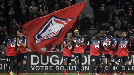 Les joueurs du LOSC. (FRANCOIS LO PRESTI / AFP)