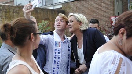 La présidente du Front national, Marine Le Pen, le 11 juin 2017 à Hénin-Beaumont (Pas-de-Calais). (SARAH ALCALAY / SIPA)