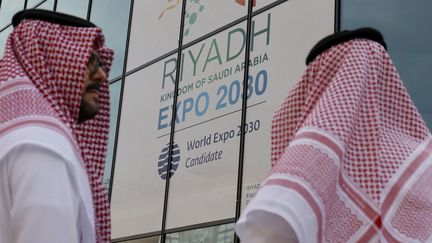 Une réception pour promouvoir la candidature de Riyad à l'Exposition universelle 2030, à Paris, le 19 juin 2023. (LUDOVIC MARIN / AFP)