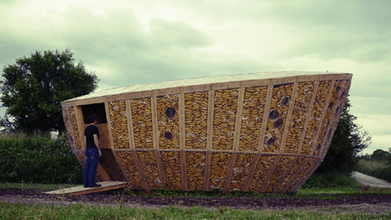 Cabane en maïs exposée au festival Archi
 (dr)