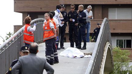 Isabel Carrasco, pr&eacute;sidente de la r&eacute;giond&nbsp;de Le&ograve;n, a &eacute;t&eacute; tu&eacute;e par balles en pleine rue &agrave; Le&ograve;n le 12 mai 2014. (CARLOS CAMPILLO / ICAL)