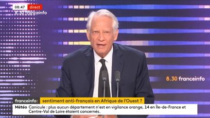 L'ancien Premier ministre Dominique de Villepin est l'invité du 8h30 franceinfo, lundi 11 septembre 2023. (FRANCEINFO CAPTURE ECRAN)