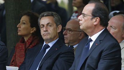 Nicolas Sarkozy et François Hollande le 19&nbsp;septembre 2016 à Paris, pour l'hommage aux victimes du terrorisme. (JACKY NAEGELEN / POOL)