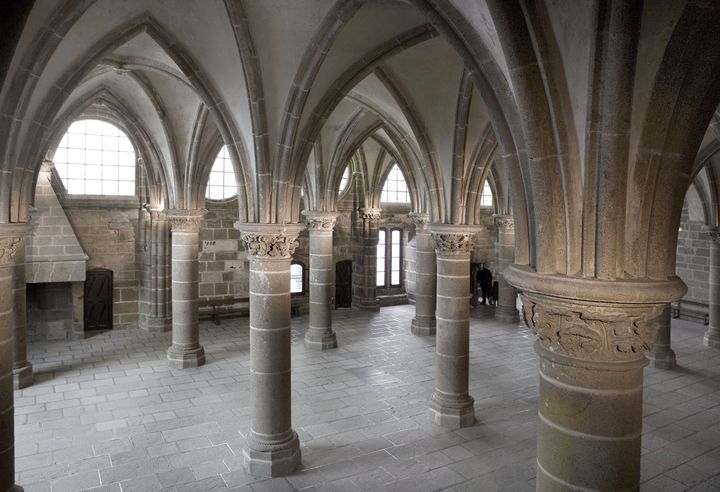 A l'intérieur du monastère du Mont Saint Michel. (MANUEL COHEN / AFP)