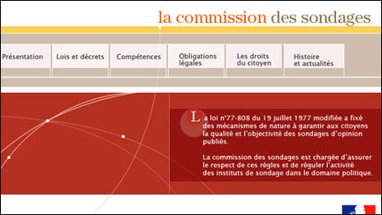 Capture d'écran du site de la commission des sondages (DR)