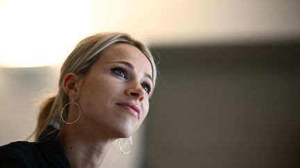 Marion Rousse, la directrice du Tour de France féminin, le 20 mai 2022. (ANNE-CHRISTINE POUJOULAT / AFP)