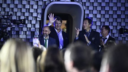 Le président de la société Pierre Cardin, Rodrigo Basilicati-Cardin, lors de la Fashion Week Femme Printemps/Été 2024 à Paris, le 25 septembre 2023. (JULIEN DE ROSA / AFP)