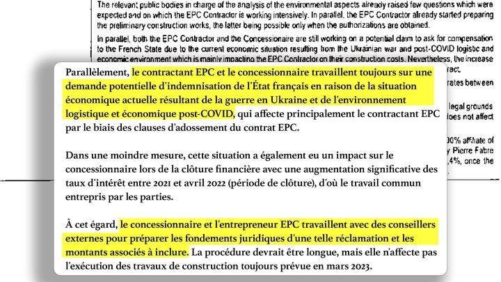 Extrait des comptes annuels de TIIC2 annonçant qu'Atosca prépare une demande d'indemnisation auprès de l'État français, 31 décembre 2022 (traduit de l'anglais) (Registre de commerce et des sociétés)