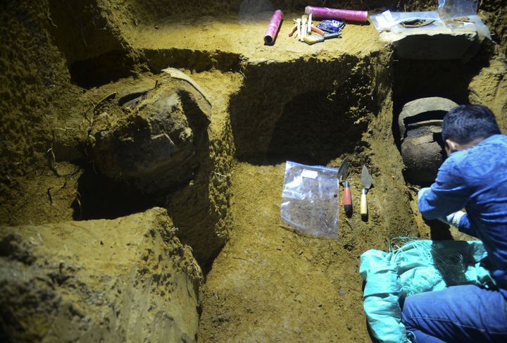 Tombes pré-hispaniques de plus de 2000 ans découvertes en Colombie.
 (RAUL ARBOLEDA / AFP)