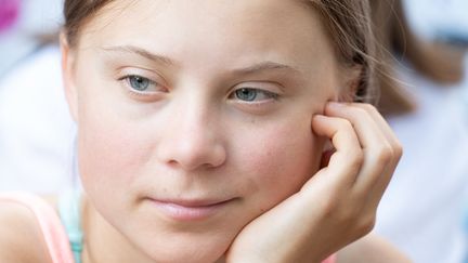 Greta Thunberg,&nbsp;symbole international de la conscience climatique de la jeunesse. (BRYAN R. SMITH / AFP)