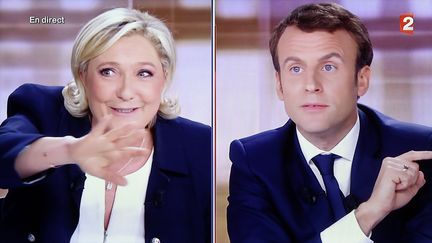 Marine Le Pen et Emmanuel Macron lors du débat de l'entre-deux-tours, à la Plaine Saint-Denis (Seine-Saint-Denis), le 3 mai 2017. (MAXPPP)