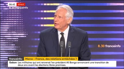 L'ancien Premier ministre Dominique de Villepin est l'invité du 8h30 franceinfo, lundi 11 septembre 2023. (FRANCEINFO CAPTURE ECRAN)