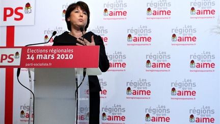 La première secrétaire du PS, Martine Aubry, tirant les leçons du premier tour des régionales (AFP - Thomas COEX)