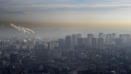 Paris enveloppée dans une brume de pollution, le 9 décembre 2016. (BERTRAND GUAY / AFP)