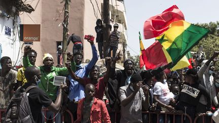 Lors de manifestation au Sénégal le 8 mars 2021. Photo d'illustration. (STEFAN KLEINOWITZ / MAXPPP)