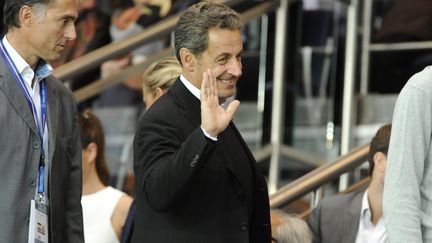 Nicolas Sarkozy le 31 ao&ucirc;t 2014 au Parc des princes, &agrave; Paris, lors du match entre le&nbsp;PSG et l'AS&nbsp;Saint-Etienne. (JEAN-MARIE HERVIO / DPPI MEDIA / AFP)