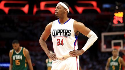 Paul Pierce, mains sur les hanches, a disputé son dernier match NBA en play-offs face au Jazz (SEAN M. HAFFEY / GETTY IMAGES NORTH AMERICA)