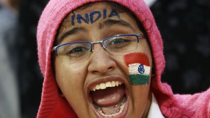 Une supportrice de l'&eacute;quipe nationale de football indienne, le 18 janvier 2011, &agrave; Doha (Qatar). (REUTERS     )