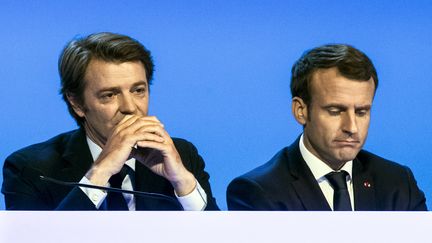 François Baroin et Emmanuel Macron au congrès des maires de France en 2017.&nbsp; (ETIENNE LAURENT / EPA)