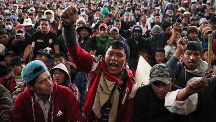 Manifestation contre le gouvernement à Quito (Equateur), le 10 octobre 2019. (IVAN ALVARADO / REUTERS)