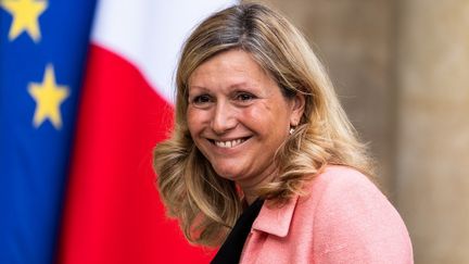 La ministre des Outre-mer Yaël Braun-Pivet, à l'Elysée, le 23 mai 2022. (XOSE BOUZAS / HANS LUCAS / AFP)