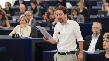 Pablo Iglesias Turrion, membre du parti Podemos. (EP 2014)