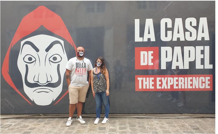 Maxime et Kathline, deux fans de "La Casa de Papel", enchantés à la sortie de l'expérience immersive (LEELA BADRINATH)