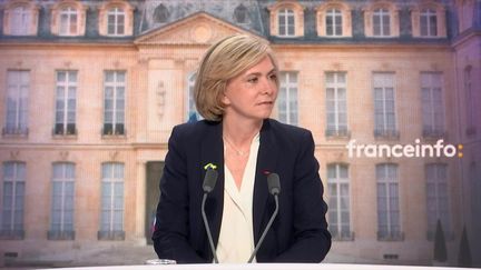 Valérie Pécresse, candidate Les Républicains à l’élection présidentielle, était mercredi 6 avril l’invitée du 8h30 franceinfo.&nbsp; (FRANCEINFO / RADIOFRANCE)