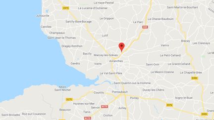 Une petite fille de 10 ans s'est vue injecter une demi-dose de Moderna au centre de vaccination de Ponts (Manche).&nbsp; (GOOGLE MAPS / FRANCEINFO)