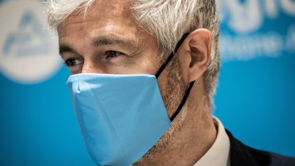 Laurent Wauquiez, président du conseil régional d'Auvergne-Rhône-Alpes, ne s'est toujours pas déclaré candidat à la présidentielle de 2022. (JEFF PACHOUD / AFP)