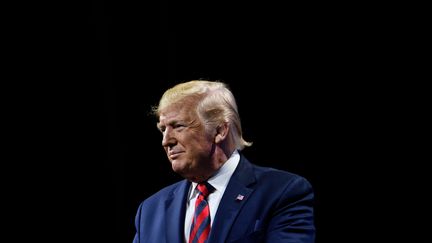 Le président américain Donald Trump lors de la conférence annuelle de l'association des chefs de police, le 28 octobre 2019, à Chicago (Illinois, Etats-Unis). (BRENDAN SMIALOWSKI / AFP)