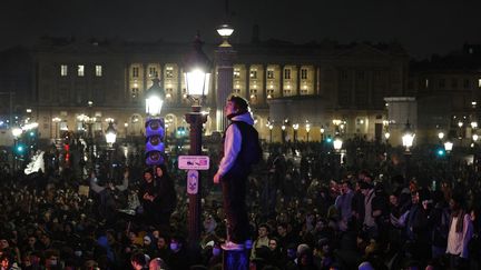 Manifestation contre le 49.3 et la réforme des retraites, place de la Concorde à Paris, le 17 mars 2023. (GEOFFROY VAN DER HASSELT / AFP)