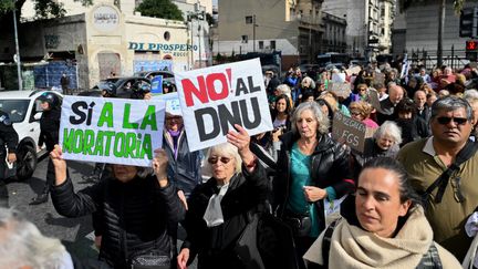 Retirees demonstrate against the ultraliberal policies of Argentine President Javier Milei, in Buenos Aire, May 8, 2024. (LUIS ROBAYO / AFP)