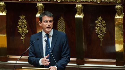 D&eacute;claration de politique g&eacute;n&eacute;rale de Manuel Valls &agrave; l'Assembl&eacute;e nationale le 16 septembre 2014 (LCHAM / SIPA)