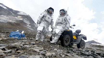 Simulation de mission sur Mars dans le glacier du Kaunertal, en Autriche, en août 2015. ( Dominic Ebenbichler)