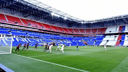 Match amical opposant l'Olympique lyonnais à l'OGC Nice au Groupama Stadium à Lyon,&nbsp;le 4 juillet 2020&nbsp;. (RICHARD MOUILLAUD / MAXPPP)