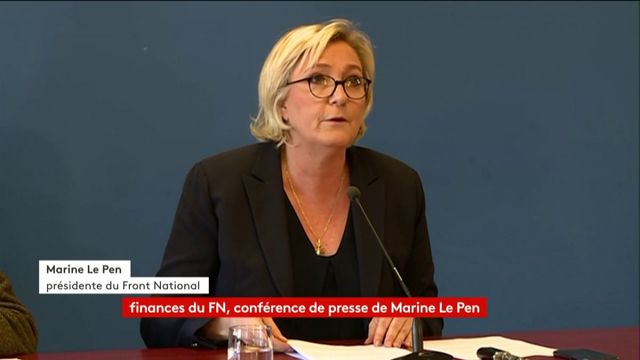 Marine Le Pen dénonce une "fatwa bancaire" et annonce des plaintes contre la Société générale et HSBC.