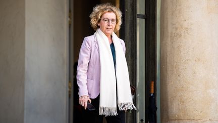 La ministre du Travail, Muriel Pénicaud, quitte l'Elysée le 29 février 2020. (XOSE BOUZAS / HANS LUCAS / AFP)