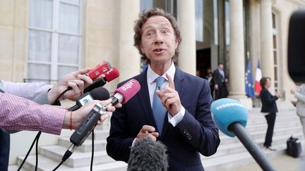 Stéphane Bern fin mai 2018 lors de la présentation du Loto du partimoine à l'Elysée. 
 (ludovic MARIN / AFP)