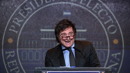 Le nouveau président argentin, Javier Milei, le 20 novembre 2023. (LUIS ROBAYO / AFP)