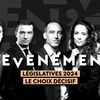 De gauche à droite : Gabriel Attal, Jordan Bardella, Raphaël Glucksmann, Clémence Guetté et David Lisnard, invités de l'émission "L'Evénement" sur France 2, le 4 juillet 2024. (FRANCE 2)