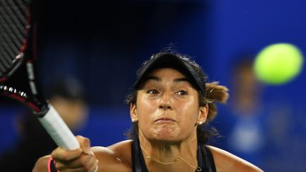 La Française Caroline Garcia en plein effort (CHENG MIN / XINHUA)