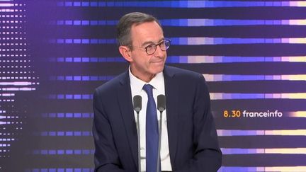 Le président du groupe Les Républicains (LR) au Sénat, Bruno Retailleau, invité franceinfo le 5 octobre 2023. (franceinfo)