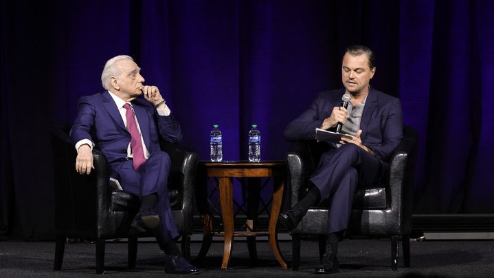 Martin Scorsese et Leonardo DiCaprio pour la présentation de "Killers of the Flower Moon" à Las Vegas (KEVIN WINTER / GETTY IMAGES NORTH AMERICA)